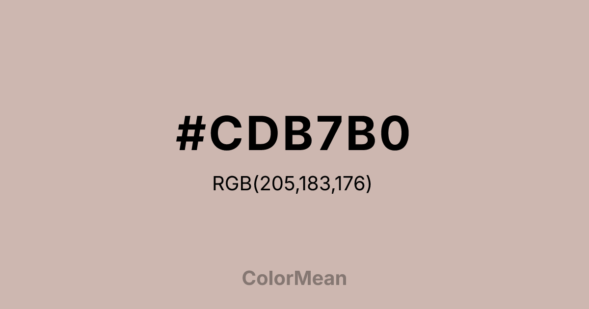Color swatch image showing #CDB7B0 with RGB(205,183,176) values