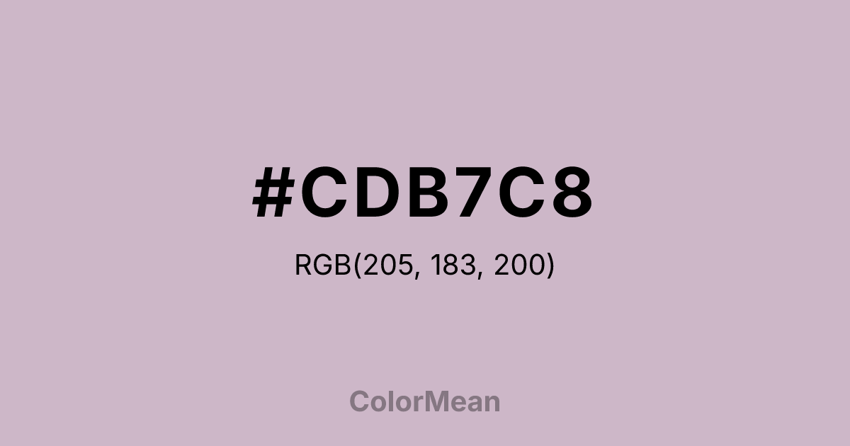 Color swatch image showing #CDB7C8 with RGB(205,183,200) values