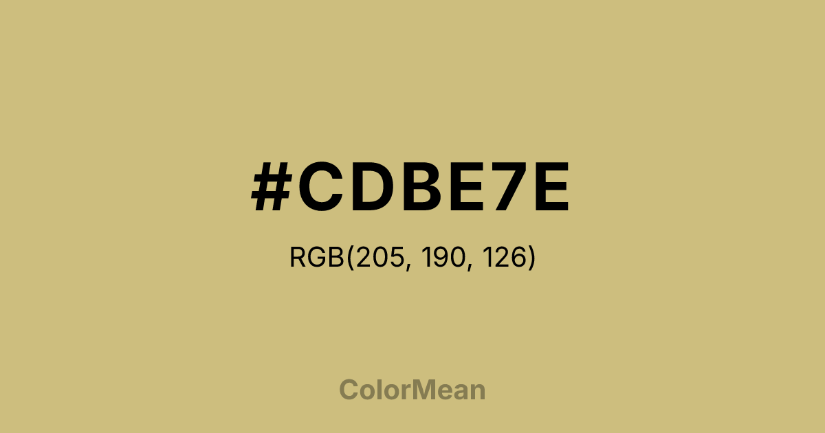 Color swatch image showing #CDBE7E with RGB(205,190,126) values