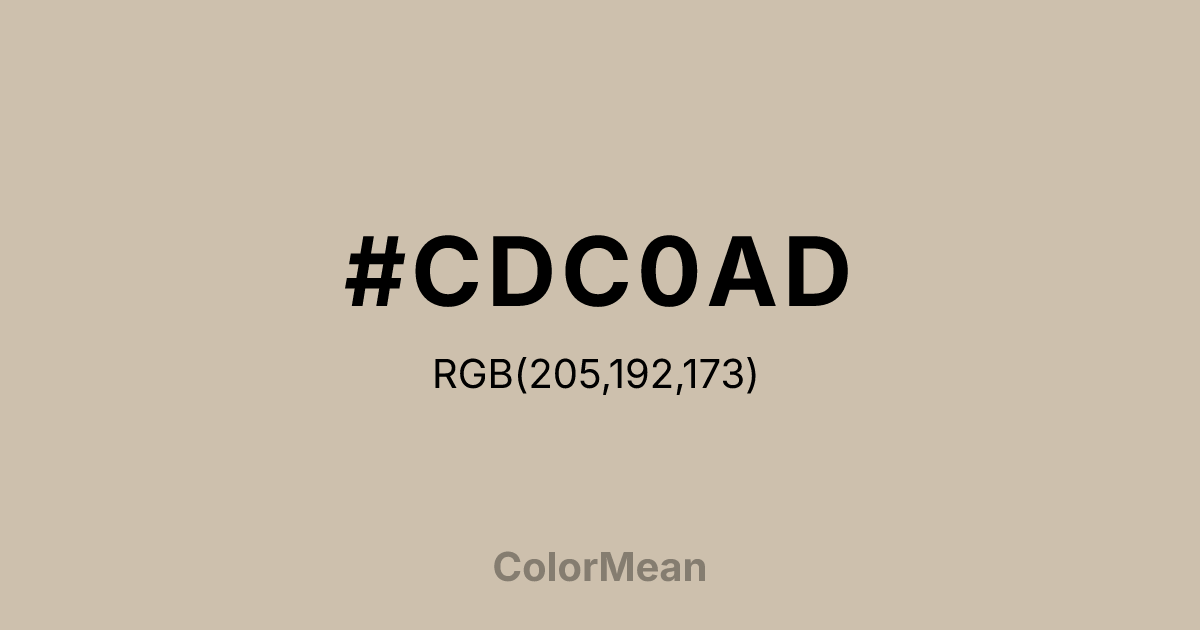 Color swatch image showing #CDC0AD with RGB(205,192,173) values