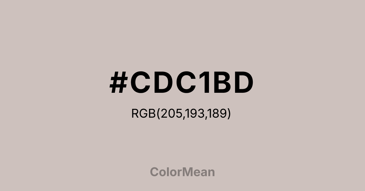 Color swatch image showing #CDC1BD with RGB(205,193,189) values