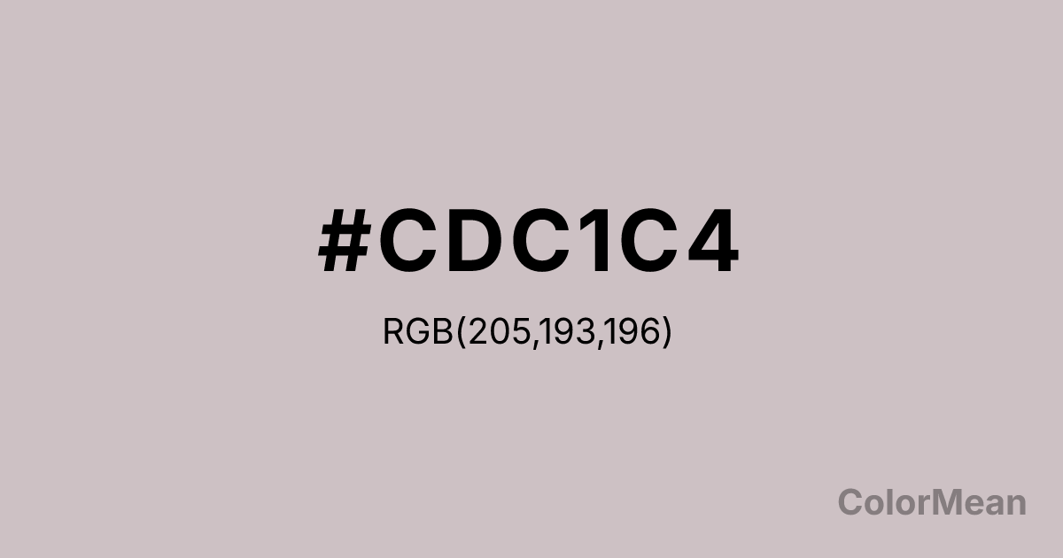 Color swatch image showing #CDC1C4 with RGB(205,193,196) values