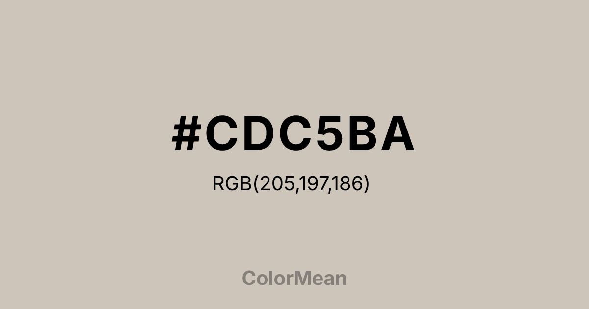 Color swatch image showing #CDC5BA with RGB(205,197,186) values