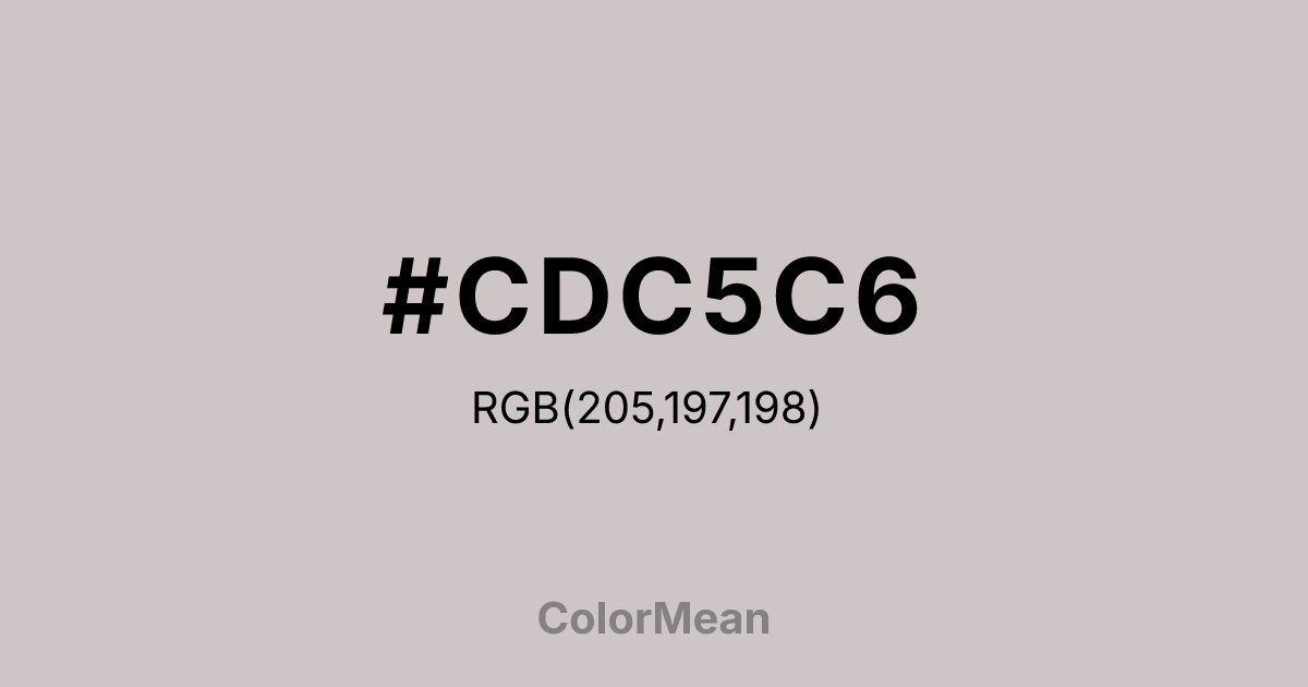 Color swatch image showing #CDC5C6 with RGB(205,197,198) values