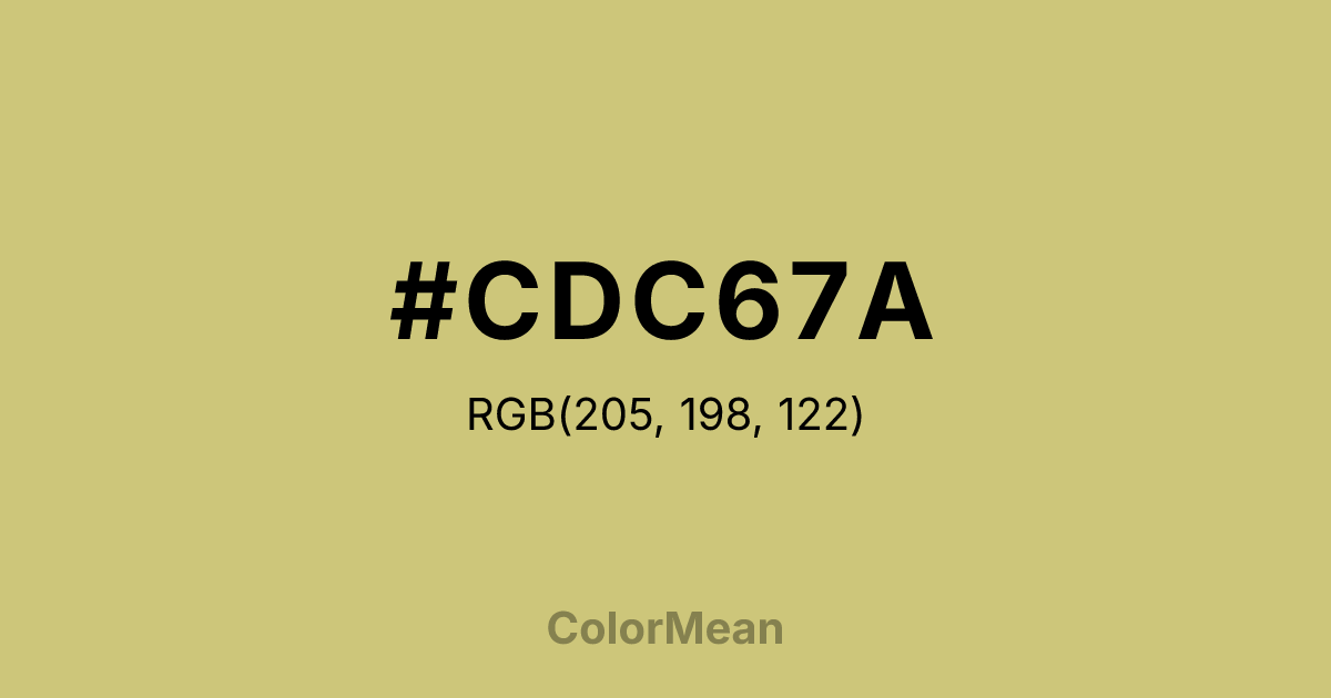 Color swatch image showing #CDC67A with RGB(205,198,122) values