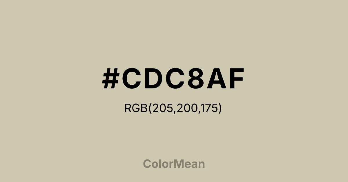 Color swatch image showing #CDC8AF with RGB(205,200,175) values