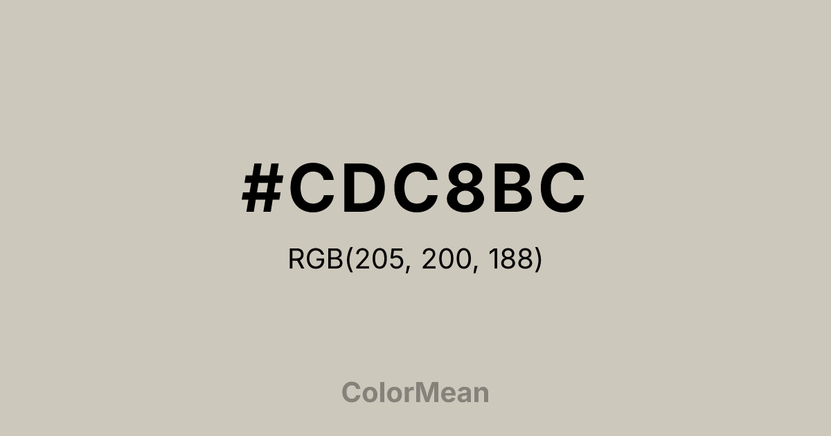 Color swatch image showing #CDC8BC with RGB(205,200,188) values