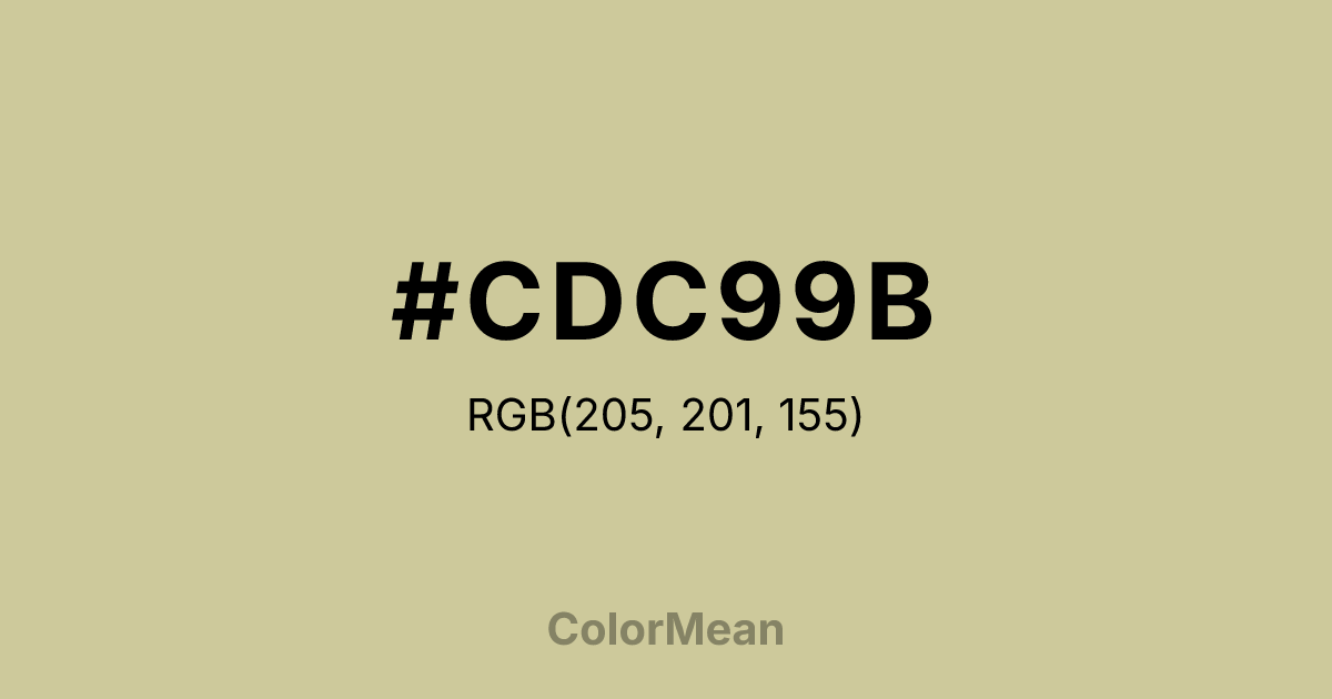 Color swatch image showing #CDC99B with RGB(205,201,155) values