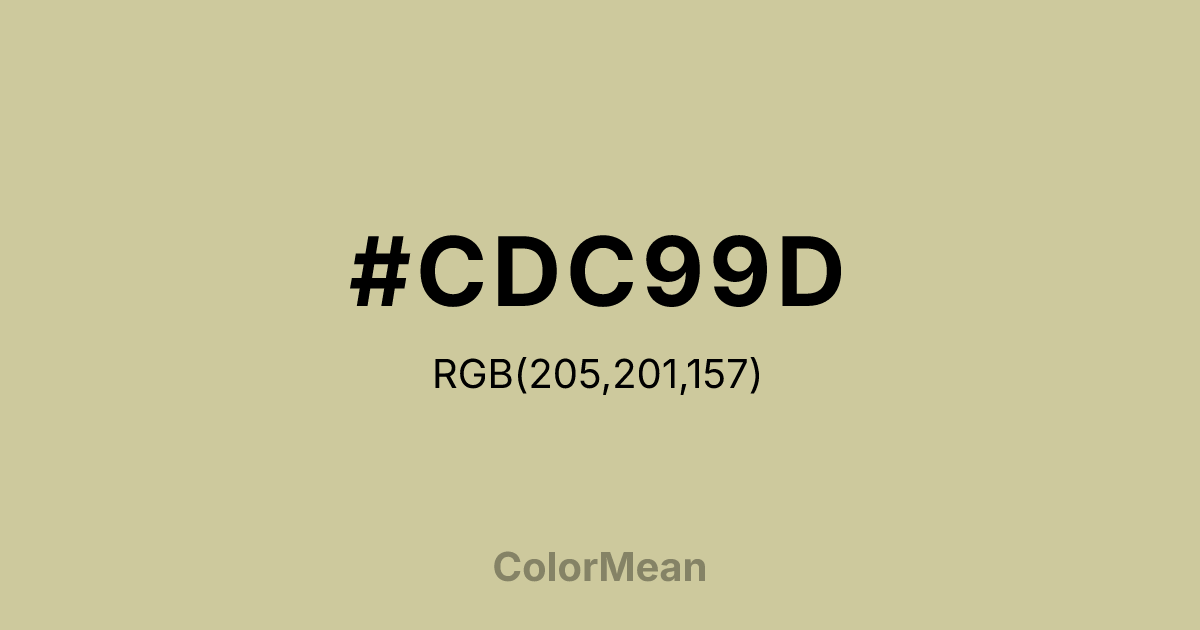 Color swatch image showing #CDC99D with RGB(205,201,157) values