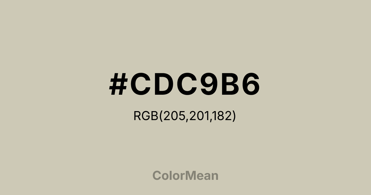 Color swatch image showing #CDC9B6 with RGB(205,201,182) values
