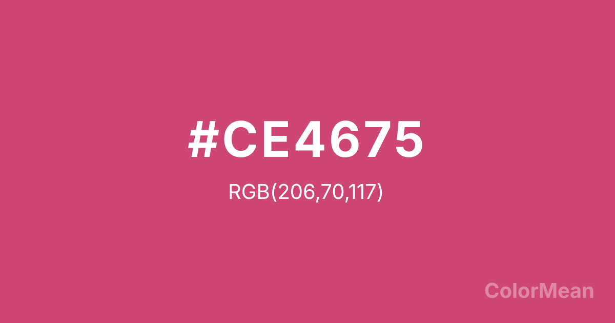 Color swatch image showing #CE4675 with RGB(206,70,117) values