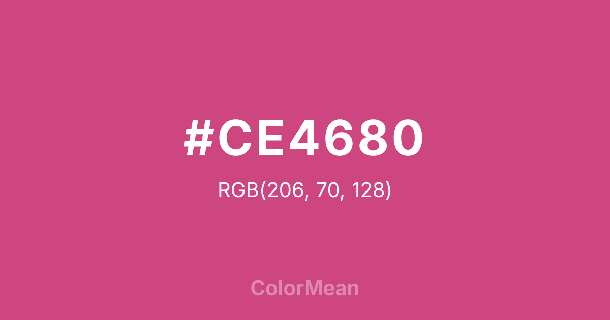 Color swatch image showing #CE4680 with RGB(206,70,128) values