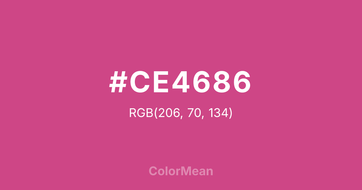 Color swatch image showing #CE4686 with RGB(206,70,134) values