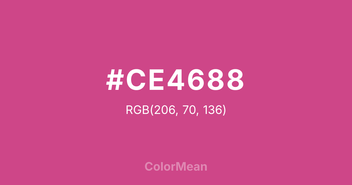 Color swatch image showing #CE4688 with RGB(206,70,136) values
