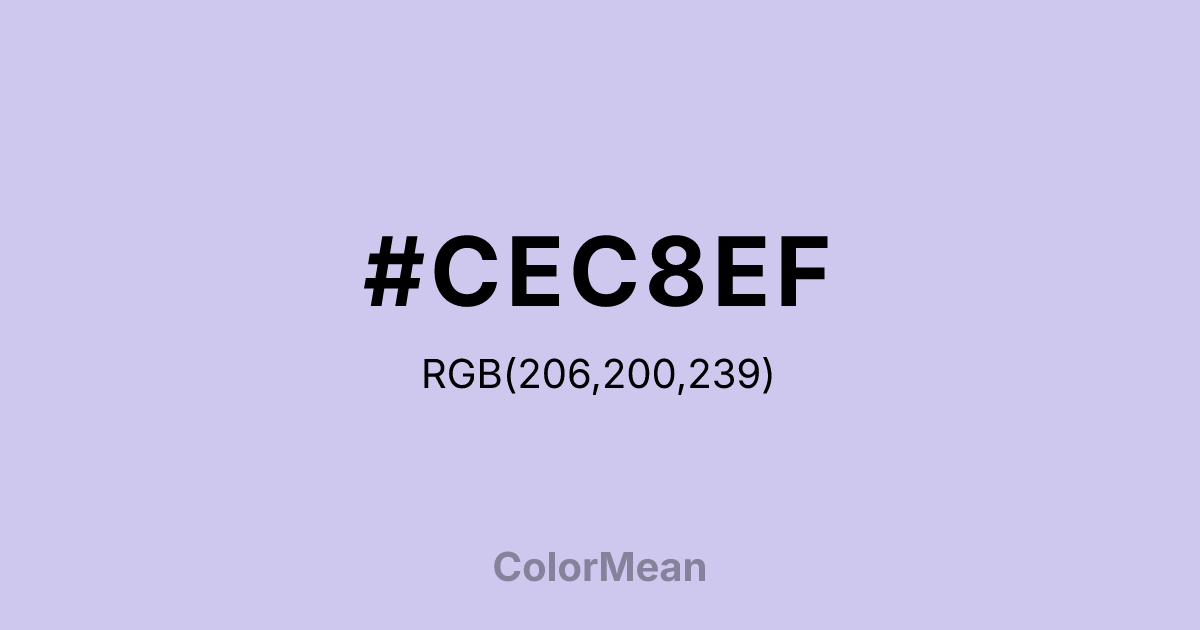 Color swatch image showing Soap (#CEC8EF) with RGB(206,200,239) values