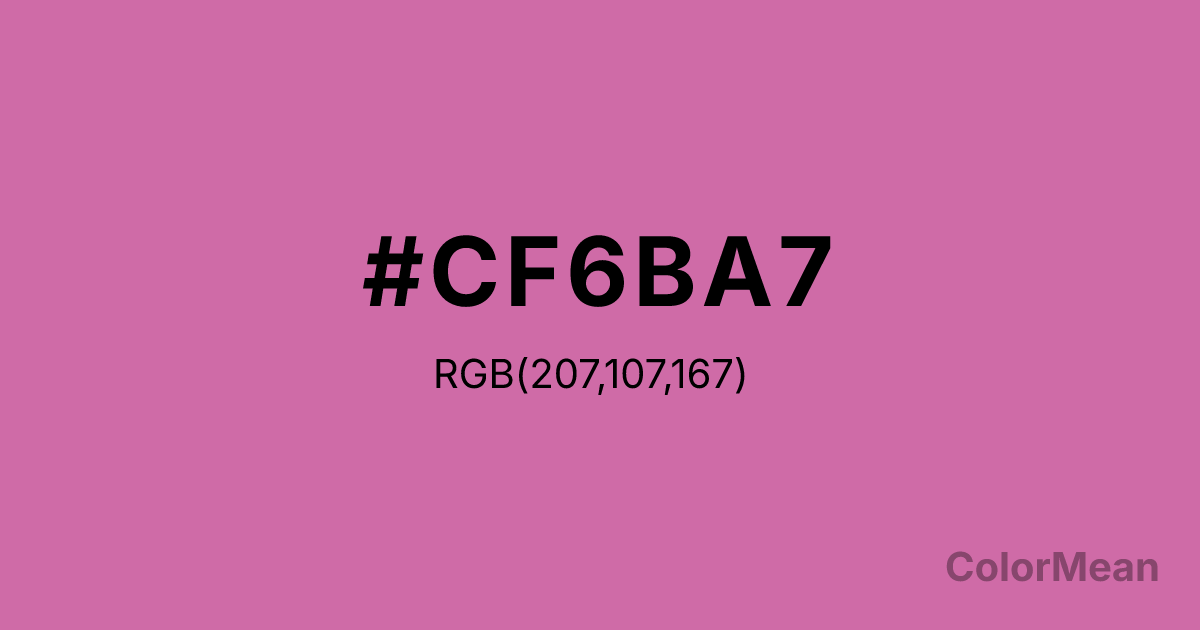 Color swatch image showing #CF6BA7 with RGB(207,107,167) values