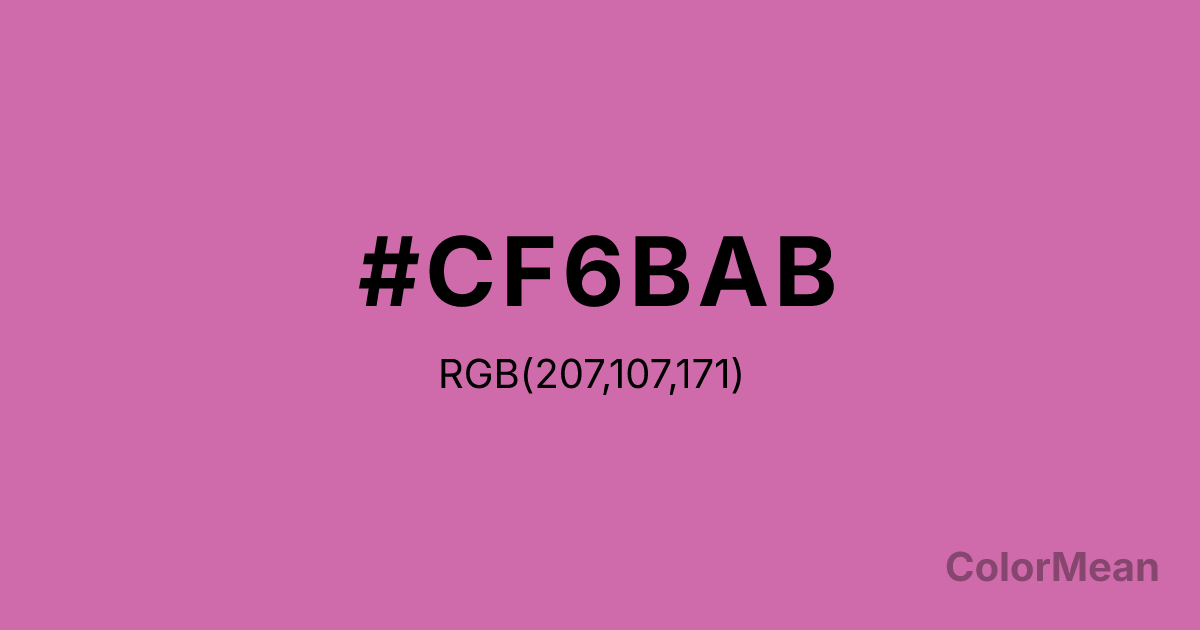 Color swatch image showing #CF6BAB with RGB(207,107,171) values
