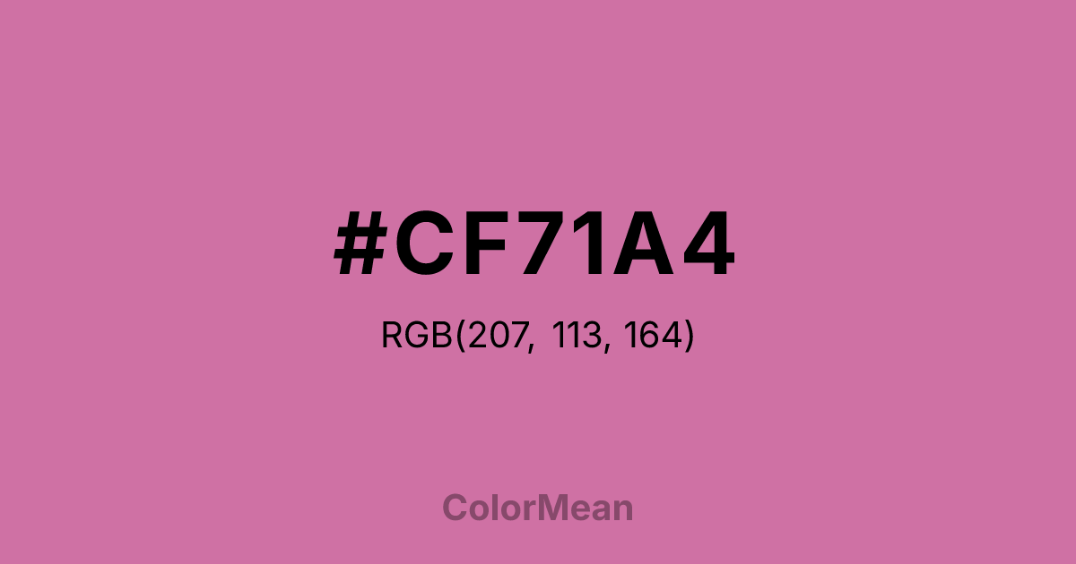 Color swatch image showing #CF71A4 with RGB(207,113,164) values
