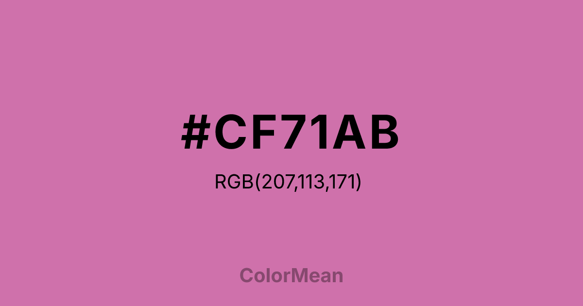 Color swatch image showing #CF71AB with RGB(207,113,171) values