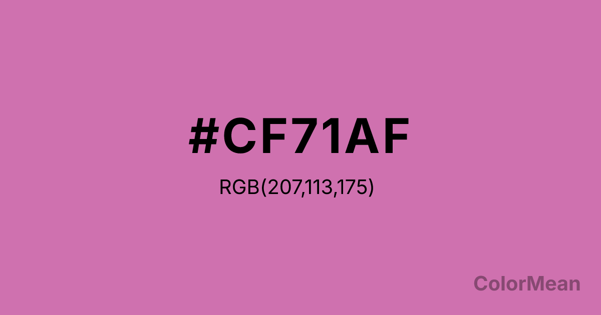 Color swatch image showing Sky Magenta (#CF71AF) with RGB(207,113,175) values