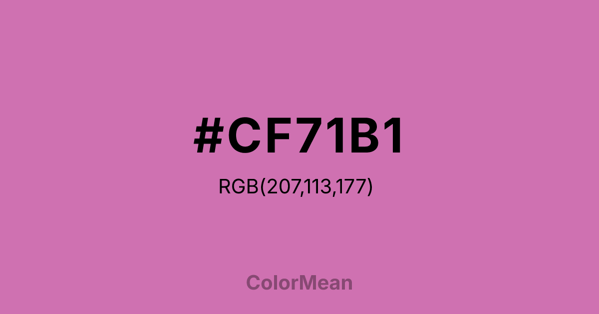 Color swatch image showing #CF71B1 with RGB(207,113,177) values