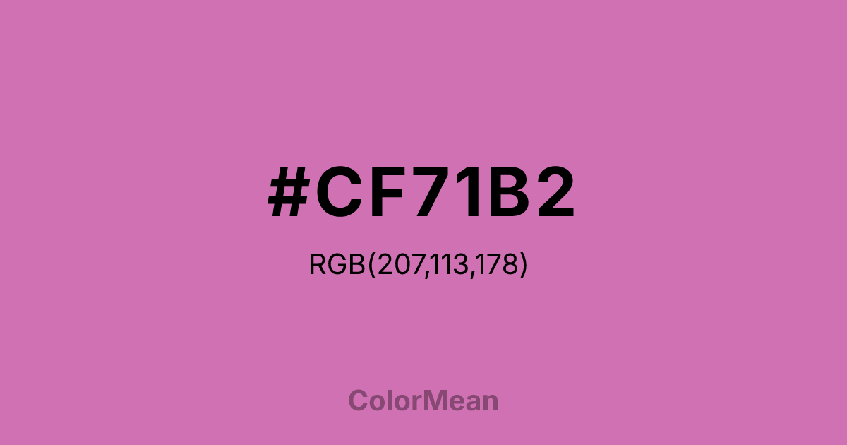 Color swatch image showing #CF71B2 with RGB(207,113,178) values