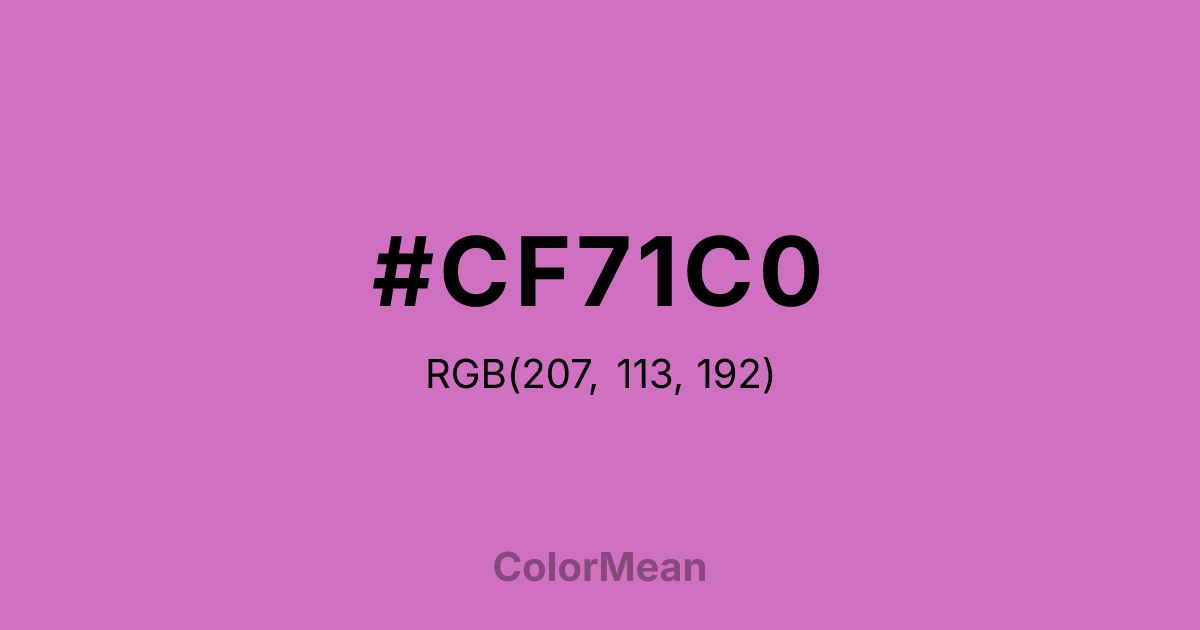 Color swatch image showing #CF71C0 with RGB(207,113,192) values