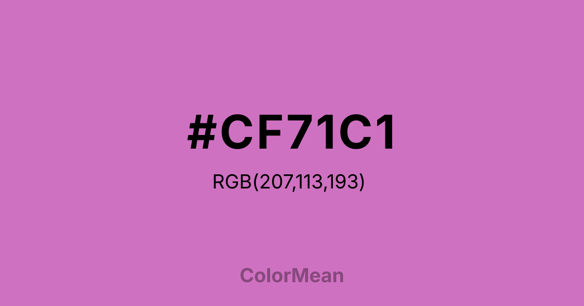 Color swatch image showing #CF71C1 with RGB(207,113,193) values