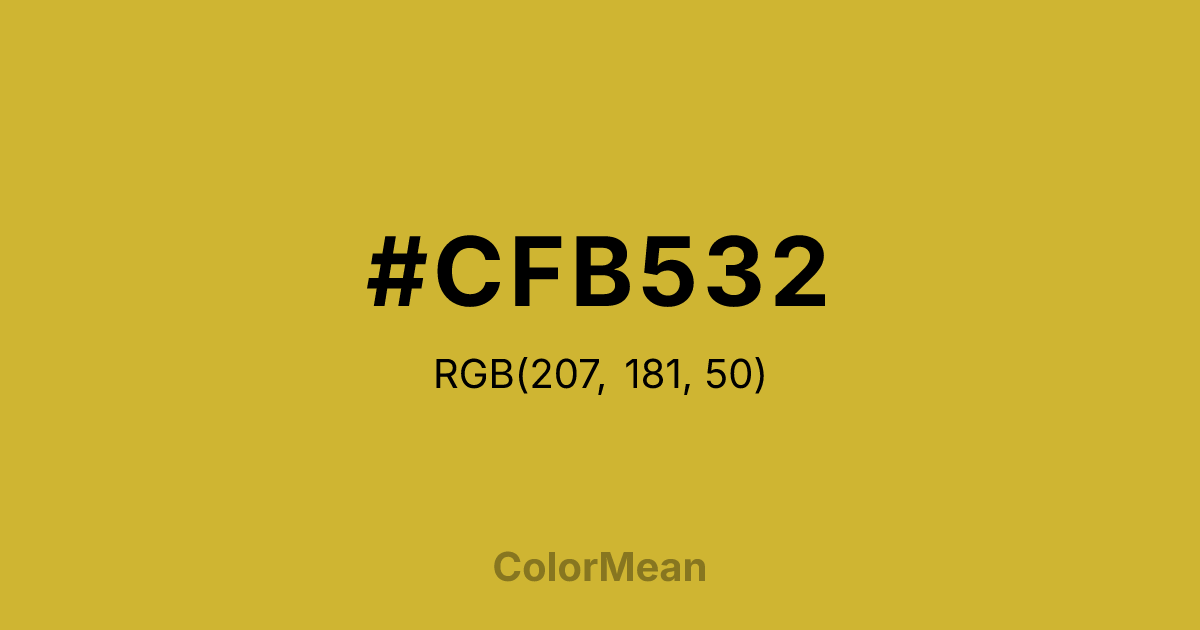 Color swatch image showing #CFB532 with RGB(207,181,50) values