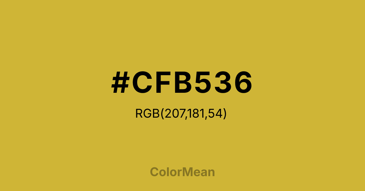 Color swatch image showing #CFB536 with RGB(207,181,54) values