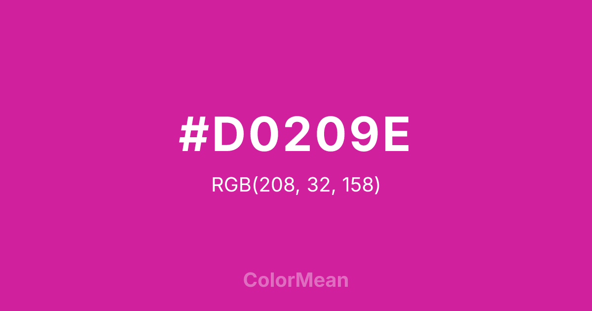 Color swatch image showing #D0209E with RGB(208,32,158) values