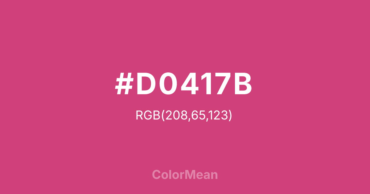 Color swatch image showing #D0417B with RGB(208,65,123) values