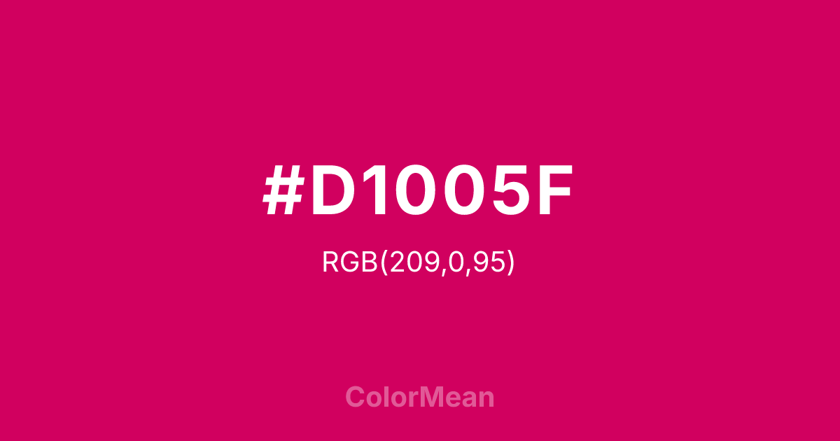 Color swatch image showing #D1005F with RGB(209,0,95) values