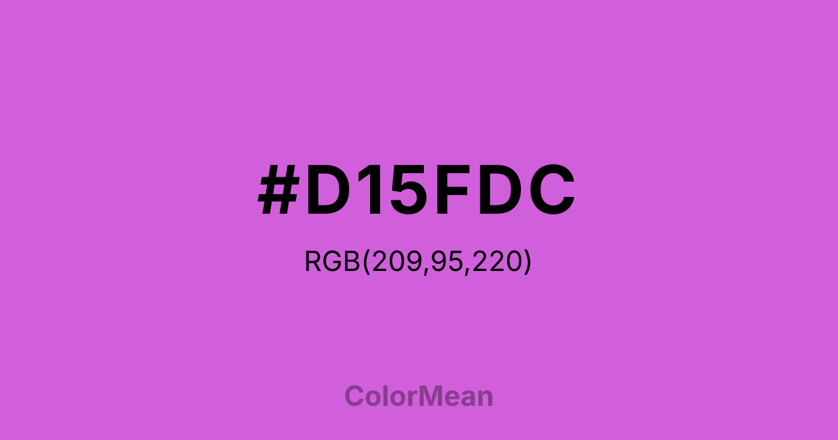 Color swatch image showing #D15FDC with RGB(209,95,220) values