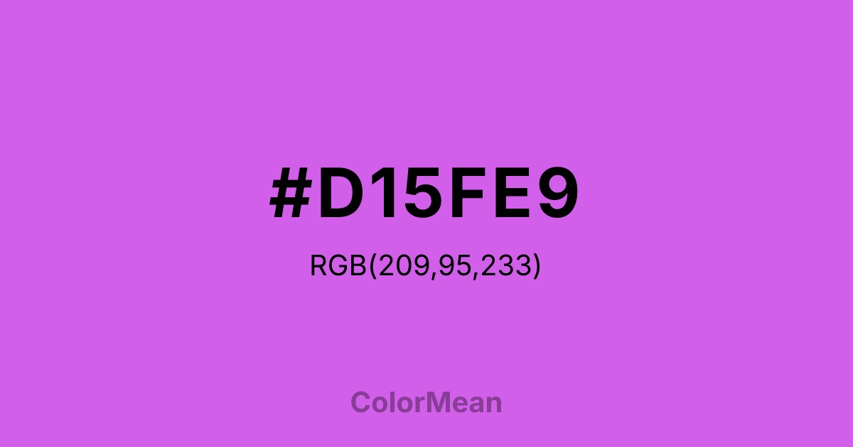 Color swatch image showing #D15FE9 with RGB(209,95,233) values