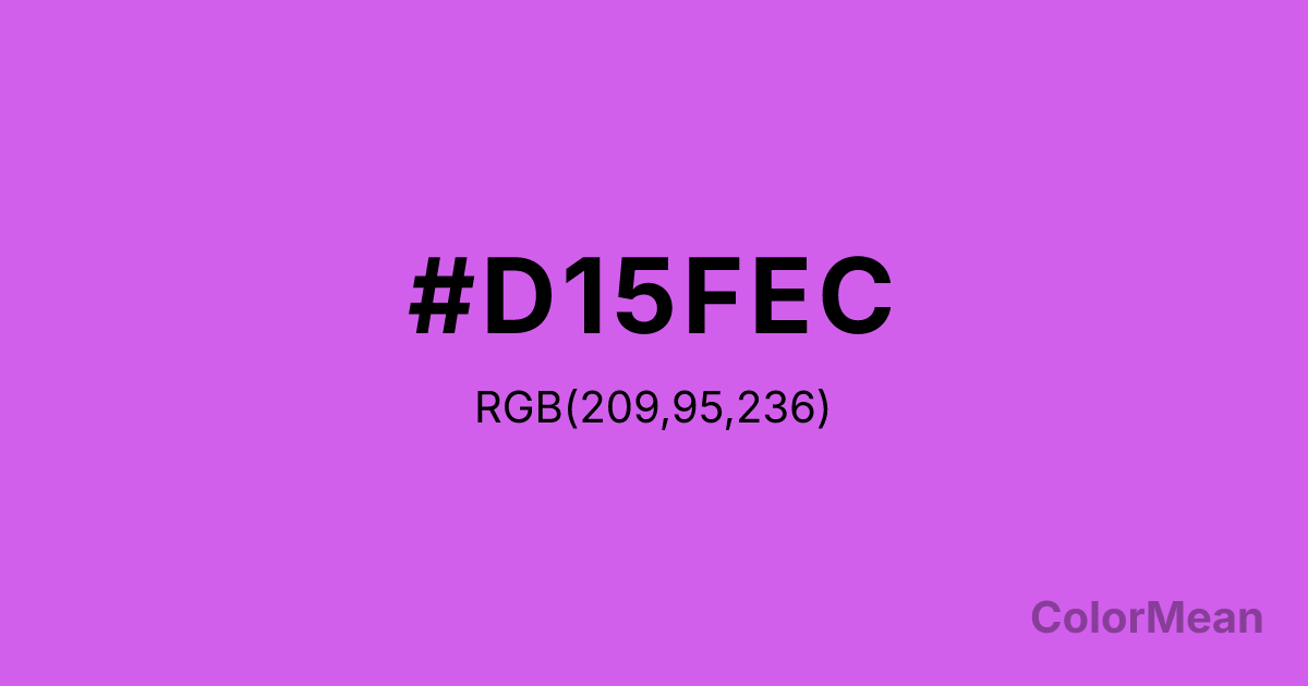 Color swatch image showing #D15FEC with RGB(209,95,236) values