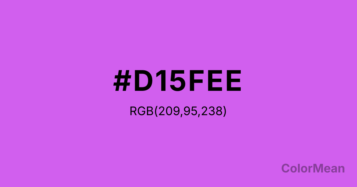 Color swatch image showing MediumOrchid2 (#D15FEE) with RGB(209,95,238) values