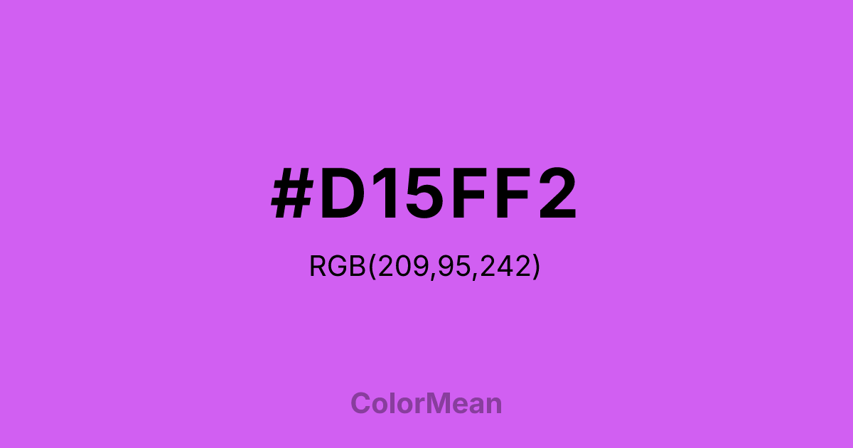 Color swatch image showing #D15FF2 with RGB(209,95,242) values