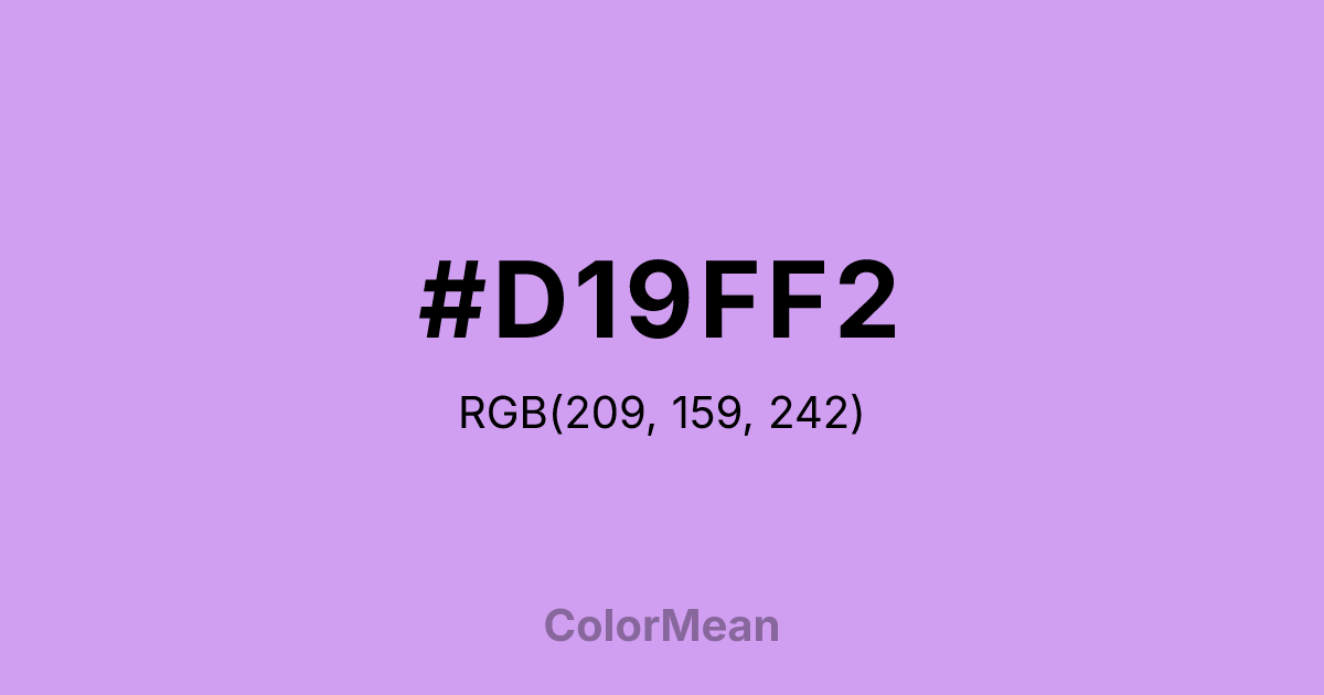 Color swatch image showing #D19FF2 with RGB(209,159,242) values
