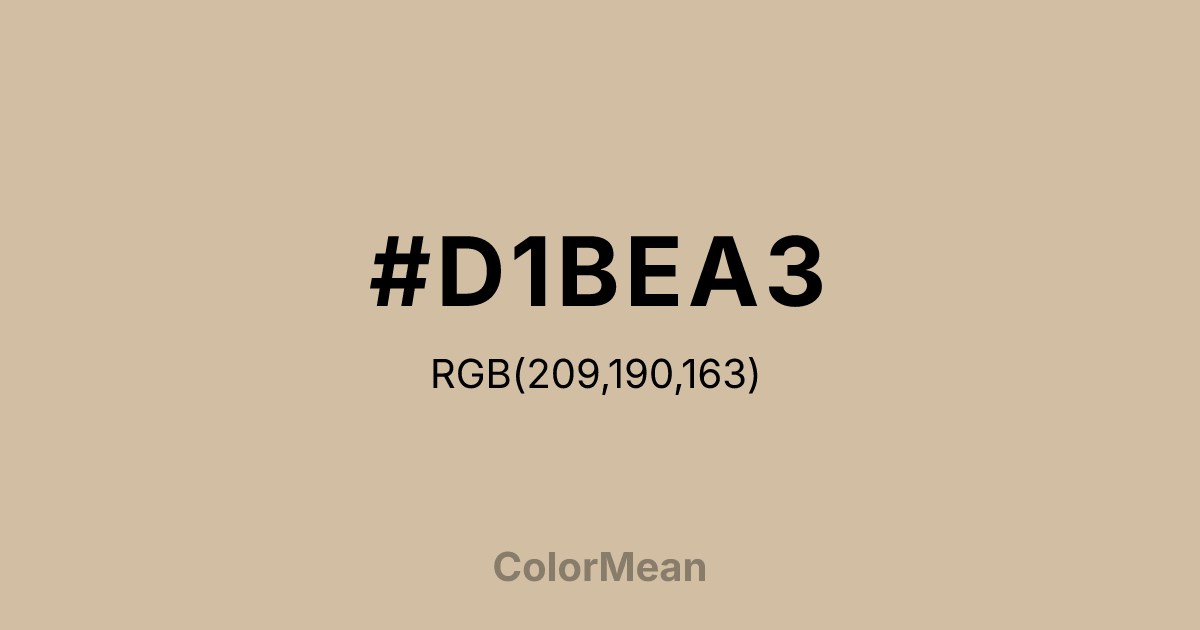 Color swatch image showing #D1BEA3 with RGB(209,190,163) values
