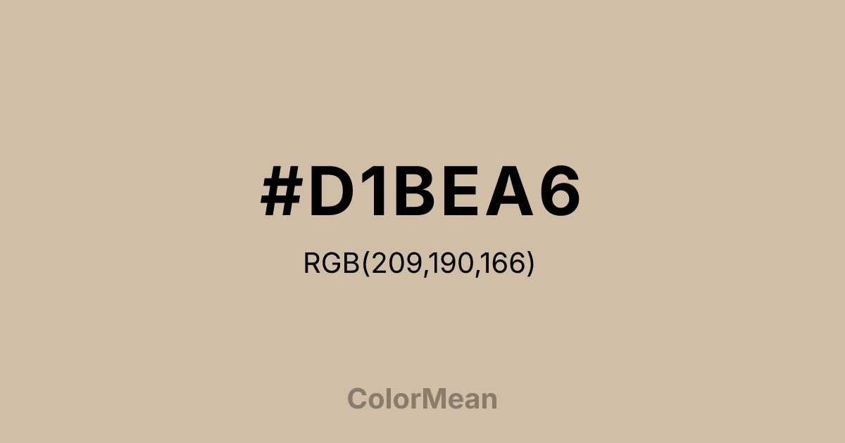 Color swatch image showing #D1BEA6 with RGB(209,190,166) values