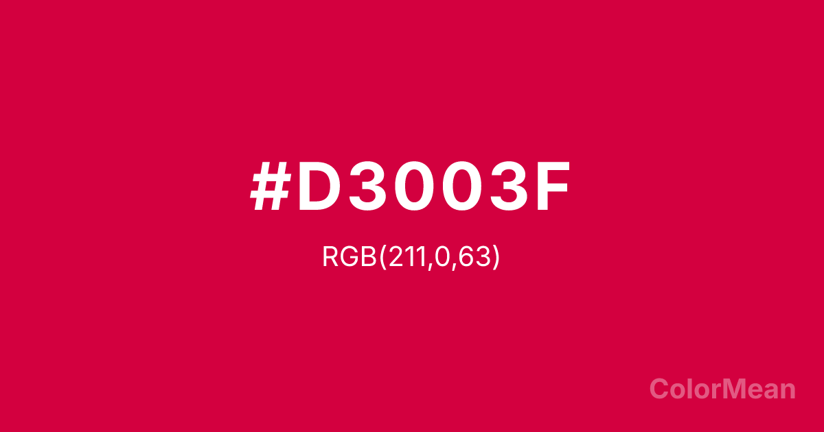 Color swatch image showing Utah Crimson (#D3003F) with RGB(211,0,63) values