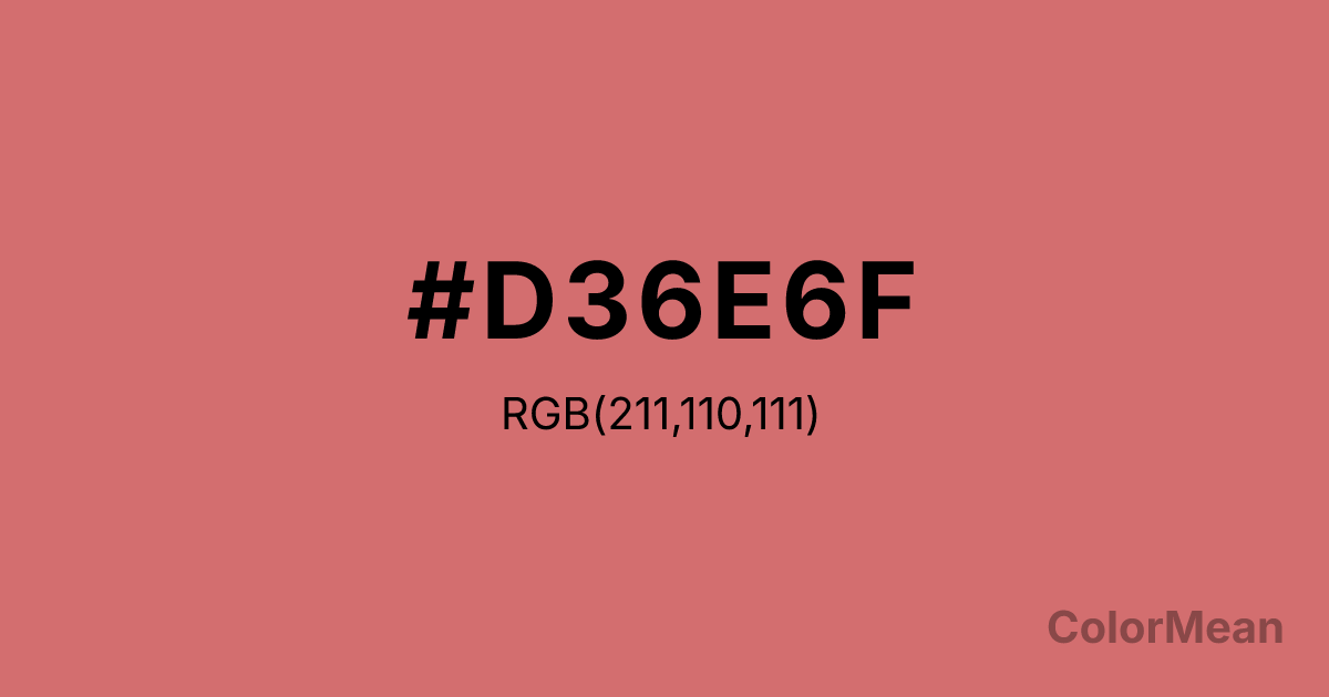 Color swatch image showing #D36E6F with RGB(211,110,111) values