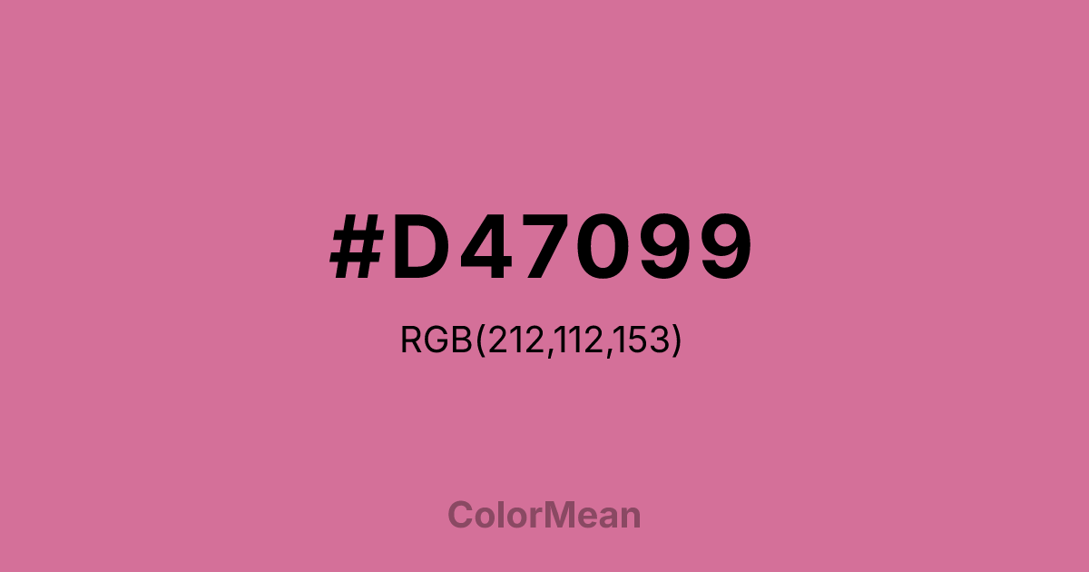 Color swatch image showing #D47099 with RGB(212,112,153) values