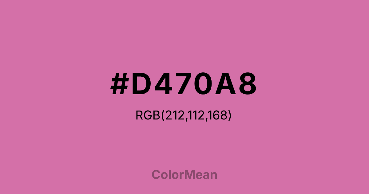 Color swatch image showing #D470A8 with RGB(212,112,168) values