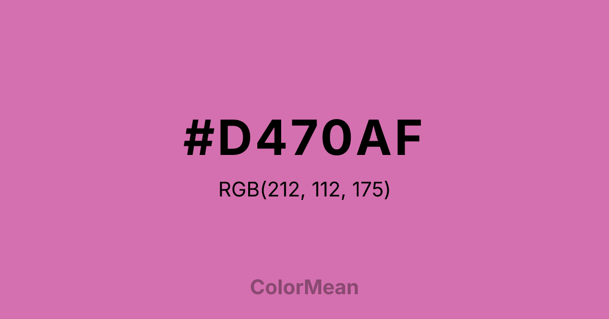 Color swatch image showing #D470AF with RGB(212,112,175) values