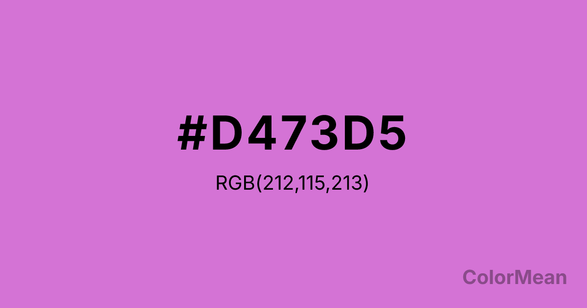 Color swatch image showing #D473D5 with RGB(212,115,213) values