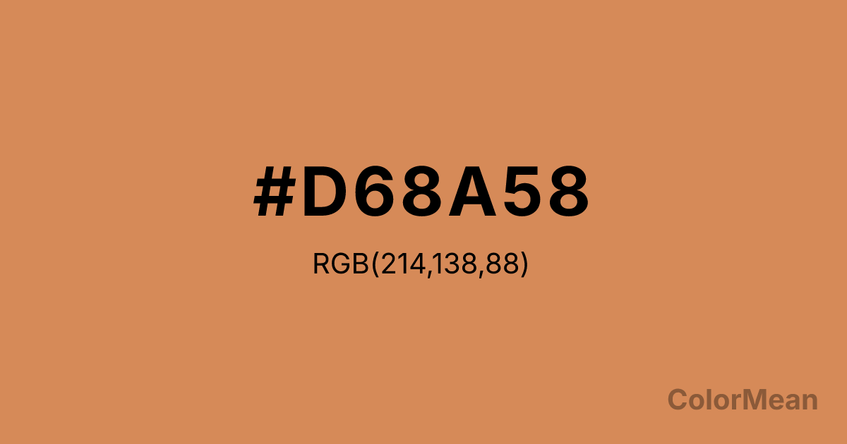 Color swatch image showing #D68A58 with RGB(214,138,88) values
