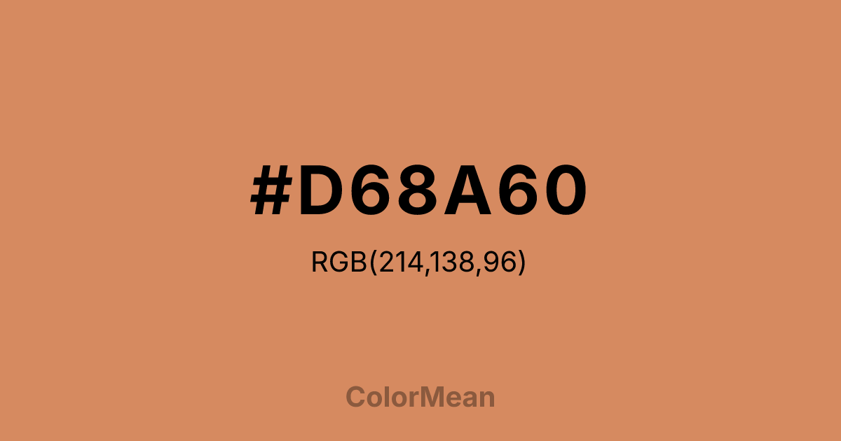Color swatch image showing #D68A60 with RGB(214,138,96) values