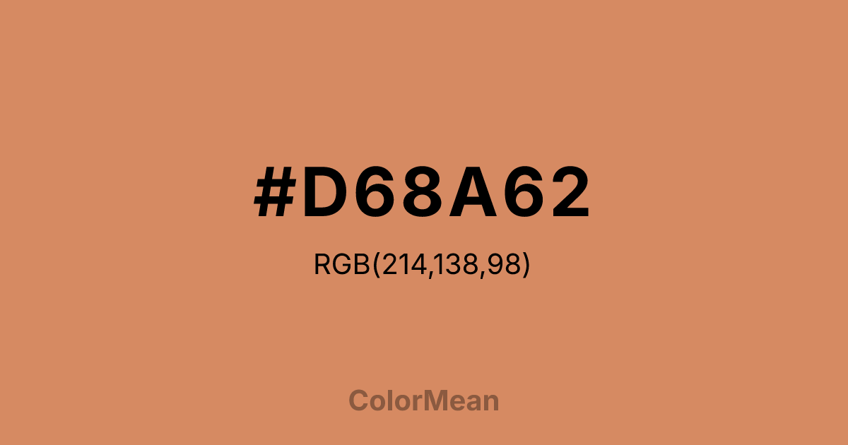 Color swatch image showing #D68A62 with RGB(214,138,98) values